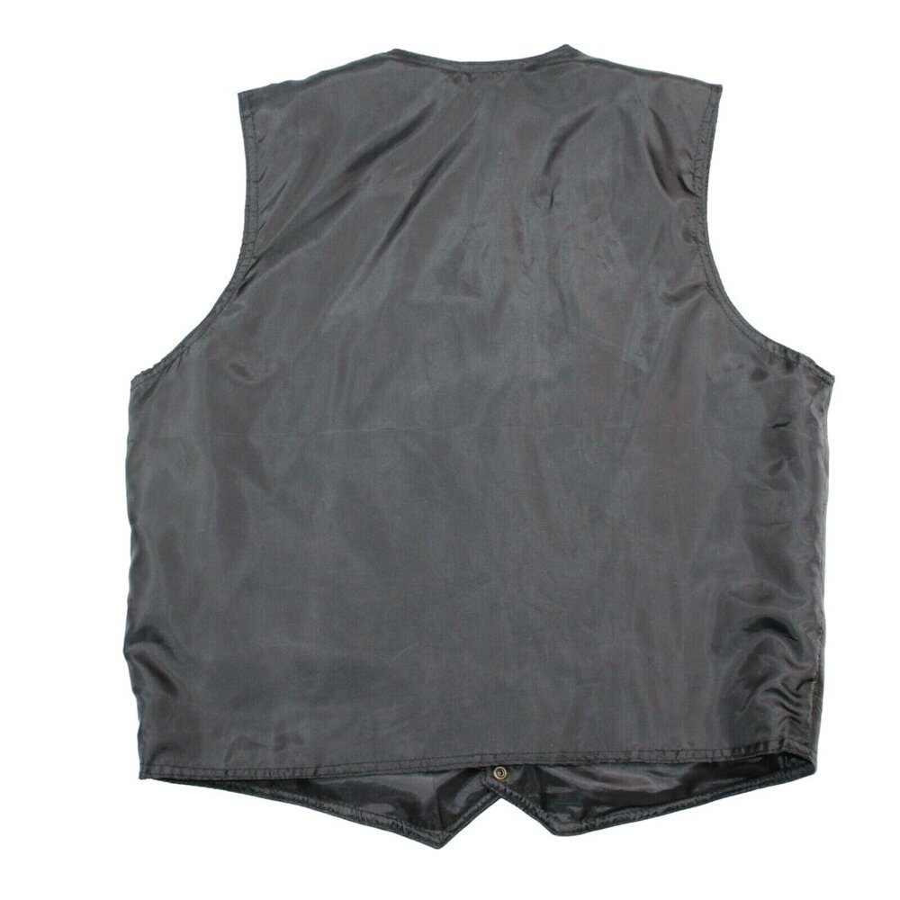 Leather Black Patchwork Motorcycle Vest WW II Embroidered Patch Veteran Military - Picture 2 of 9